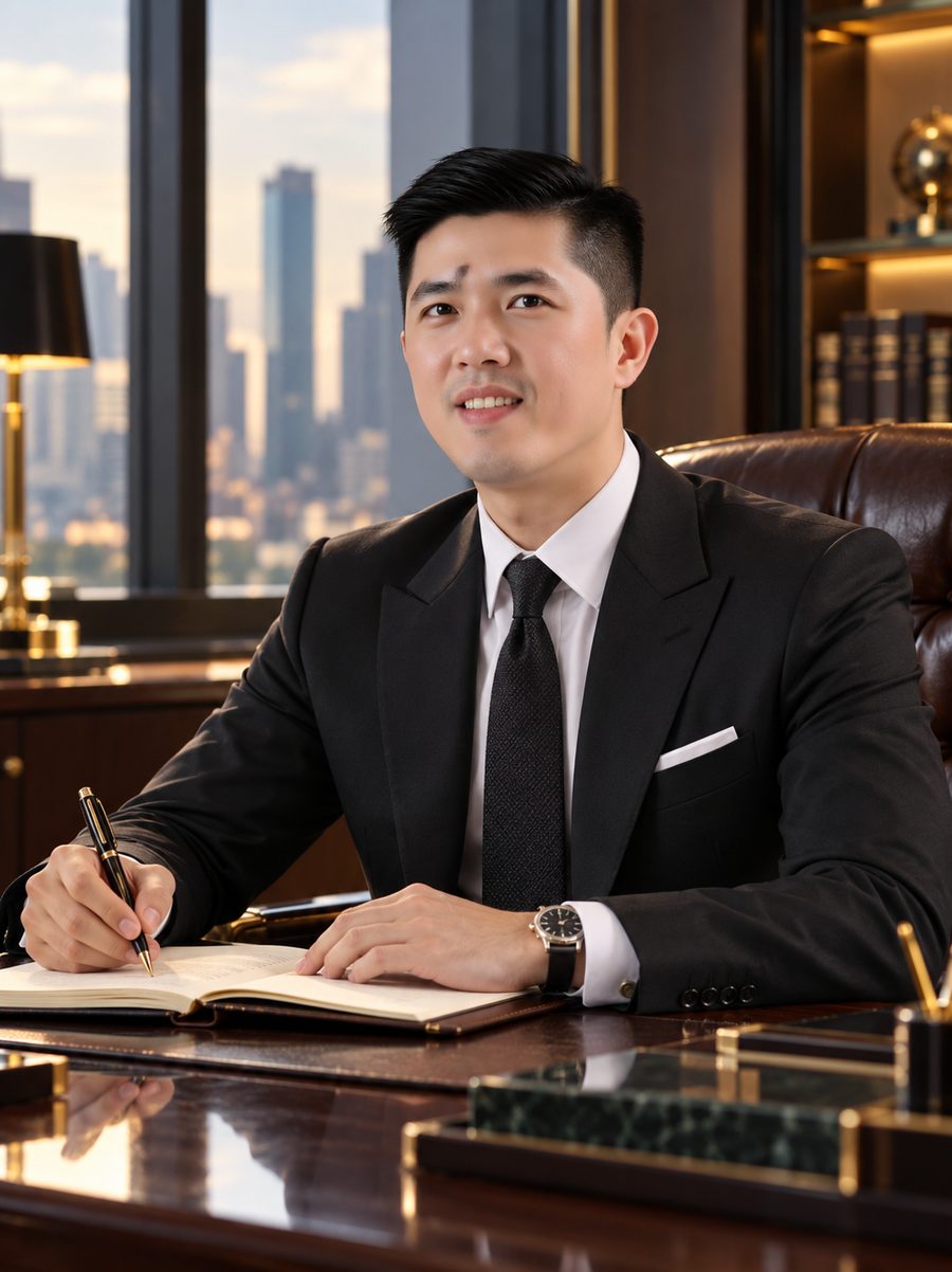 Phan Vi tại bàn làm việc
